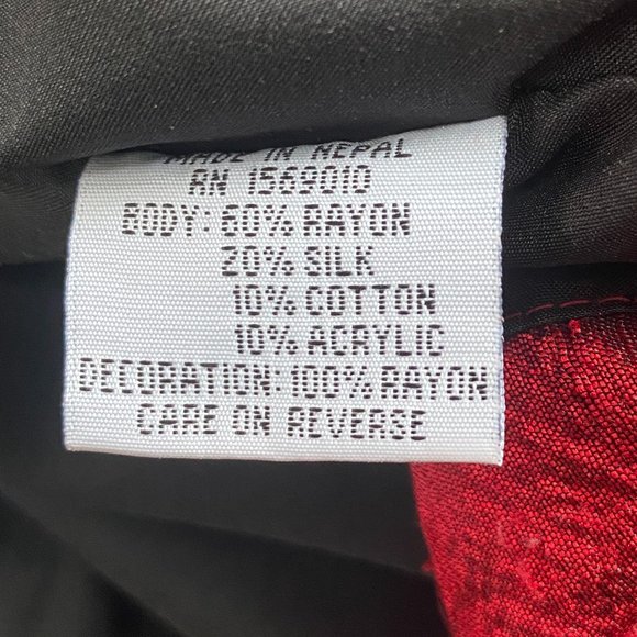 Yak Magik Silk Velvet Whimsigoth Jacket Red Fairy Grunge Fringe Maximalist-L - Picture 16 of 16